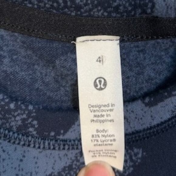 LULULEMON Blue Camo It's Rulu Run Fleece Long Sleeve Shirt Women's Size 4 - Picture 5 of 11